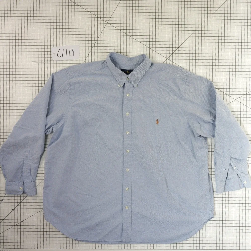 Polo Ralph Lauren Button Down Shirt Men's Size 3XB Light Blue Oxford Classic Fit